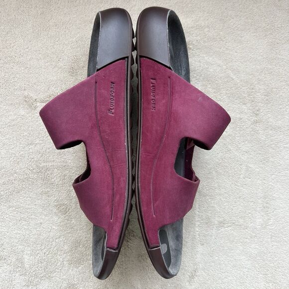 ECCO 2ND Cozmo Morillo Burgundy 2 Band Slide Flat Sandals Women EU 38 US 7-7.5 - Picture 7 of 16